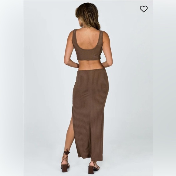 PRINCESS POLLY BILLIE MIDI DRESS BROWN Size 4 - Picture 2 of 7